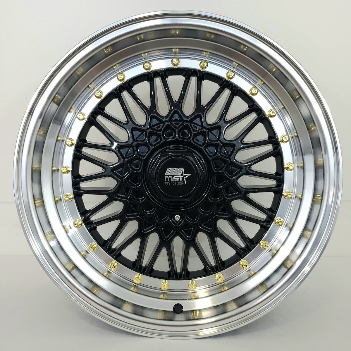 MST Wheels MT13 Black Machined Lip Gold Rivets 15x8 VID Wheels mst-wheels-mt13-black-machined-lip-gold-rivets-15x8-vid-wheels