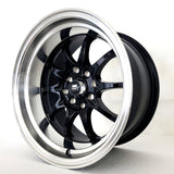MST Wheels - MT11 Black Machined Lip 15x8