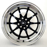 MST Wheels - MT11 Black Machined Lip 15x8