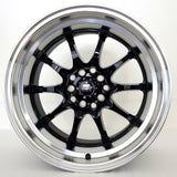 MST Wheels - MT11 Black Machined Lip 16x8