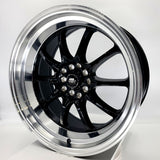 MST Wheels - MT11 Black Machined Lip 17x9