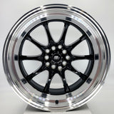 MST Wheels - MT11 Black Machined Lip 17x9