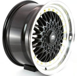 MST Wheels - MT13 Black Machined Lip Gold Rivets 16x8