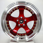 MST Wheels - MT07 Candy Red Machined Lip 18x9.5