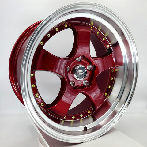 MST Wheels - MT07 Candy Red Machined Lip 18x9.5