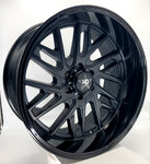 Luxxx Wheels - HD29 Satin Black Face Gloss Black Lip 22x11