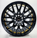 Luxxx Wheels - Venom 40 Satin Black Gold Line 17x8