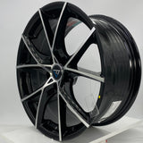 VLF Wheels - VLF52 FlowForm Black Machine Face 18x8.0