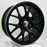 Starcarrun Wheels - 2502-1 Flow Formed Satin Black Machined Tip 18x8.5