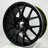 Starcarrun Wheels - 2502-1 Flow Formed Satin Black Machined Tip 18x8.5