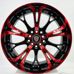 White Diamond Luxury Wheels - W667 Gloss Black Red Face 16x7