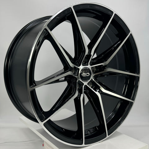 OS Wheels - Si04 Flow Formed Gloss Black Machined Face 19x9.5