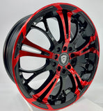 White Diamond Luxury Wheels - W667 Gloss Black Red Face 16x7