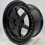 Aodhán Wheels - DS09 Gloss Black w/ Gold Rivets 18x8.5