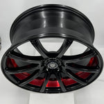 White Diamond Luxury Wheels - W3195 Gloss Black Red Inner Lip 20x8.5