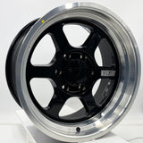 VLF WHEELS - VLFDF08 FlowForm Gloss Black Machined Lip 17x8.5