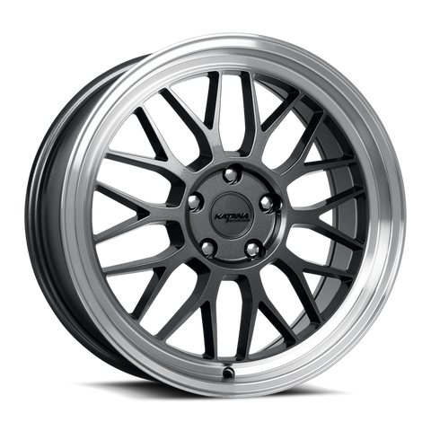 Katana Wheels - KR06 Gloss Gunmetal Machined Lip 18x8