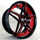 Marquee Luxury Wheels - M3259 Gloss Black Red Milled 20x9