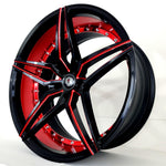 Marquee Wheels - M3259 Gloss Black Red Milled 22x9