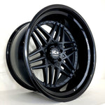 Luxxx Wheels - HDPRO3 Matte Black Face Gloss Black Lip 22x12
