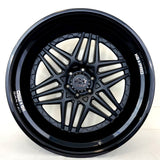 Luxxx Wheels - HDPRO3 Matte Black Face Gloss Black Lip 22x12