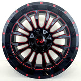 TW Wheels - T6 Gloss Black Red Milled 20x10