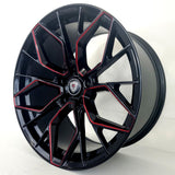 Marquee Luxury Wheels - M1004 Gloss Black Red Milled 20x9