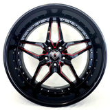 Marquee Luxury Wheels - M5331 Black Red Milling 20x10.5