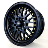 MST Wheels - MT10 Matte Black Gold Rivets 15x7