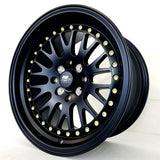 MST Wheels - MT10 Matte Black Gold Rivets 15x8
