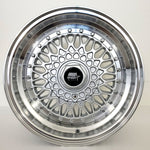 MST Wheels - MT13 Silver Machined Lip Gold Rivets 15x8