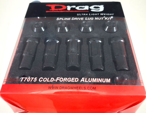 Drag - Spline Drive Lug Nut Kit Black 12x1.25