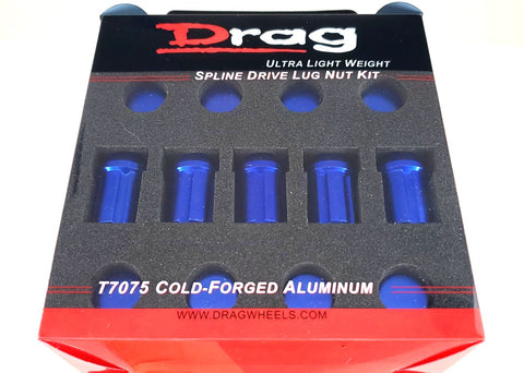 Drag - Spline Drive Lug Nut Kit Blue 12x1.5