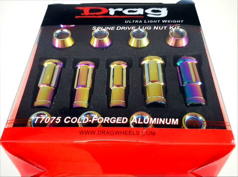 Drag - Spline Drive Lug Nut Kit Neo Chrome 12x1.5