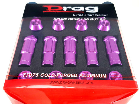 Drag - Spline Drive Lug Nut Kit Purple 12x1.5