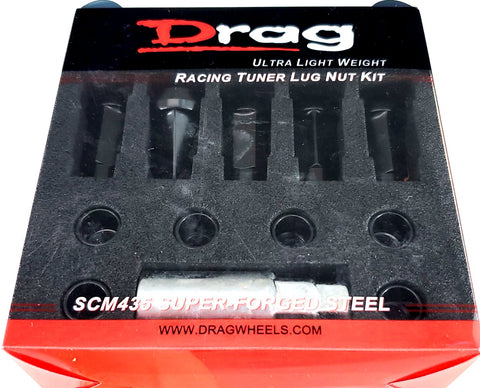 Drag - Racing Tuner Lug Nut Kit Black 12x1.5
