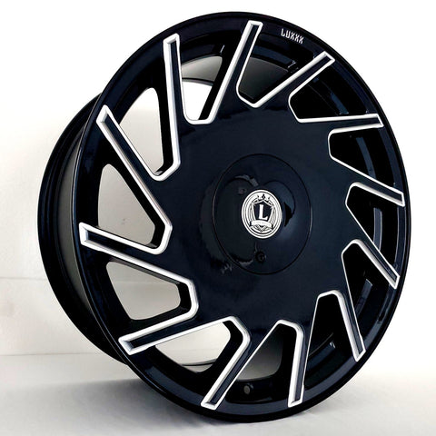 Luxxx Wheels - LUX25 Gloss Black Milled 20x8.5