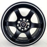 G-Line Luxury Wheels - G6011 Satin Black Machined Tip 15x6.5