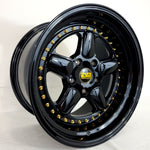 ESM Wheels - ESM005R Gloss Black Gold Rivets 17x10