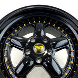 ESM Wheels - ESM005R Gloss Black Gold Rivets 17x8.5