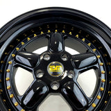 ESM Wheels - ESM005R Gloss Black Gold Rivets 17x10