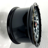 Hartes Metal Wheels - Monster Gunmetal Face Gloss Black Ring 17x8.5