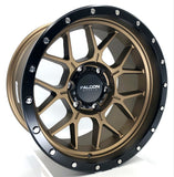 Falcon Wheels - TX Matte Bronze Black Ring 17x9