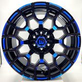 Western Off-Road Wheels - Spur Gloss Black Blue Milling 20x10