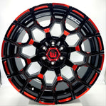Western Off-Road Wheels - Spur Gloss Black Red Milling 20x10
