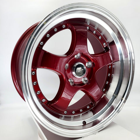 MST Wheels - MT07 Candy Red Machined Lip 17x9