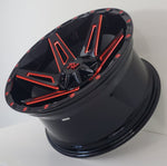 TW Wheels - T4 Gloss Black Red Milling 20x10