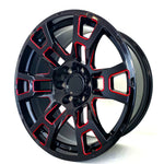 Replica Wheels - F256 Gloss Black Red Milled 20x9