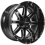Falcon F1 - Gloss Black w/Diamond Milling 20x10
