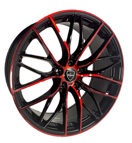 Elegant Wheels - E010 Gloss Black Candy Red Face 20x8.5